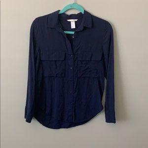 H&M Navy Blue Button Up